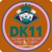 Logo of DK11 Game showing playing cards, dice, and a crown on a green background, representing an online mobile gaming platform in Pakistan.