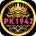 Logo of PK1947 game showing a golden crown above the text "PK1947" with decorative gold patterns on a black circular background.