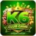 k6club game app logo showing cards, slot machine, and coins – best earning mobile game in Pakistan
