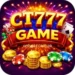 Colorful CT777 Game banner with glowing text, casino chips, gold coins, dice, and playing cards, representing an online real money gaming app.