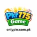Pkr775 Game logo featuring vibrant colors and a modern design, representing a mobile gaming app with mini-games and real money earning opportunities.