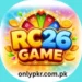 Colorful RC26 Game logo featuring bold 3D text with a bright lucky spin wheel, gold coins, and a vibrant glowing background with sparkles and confetti.