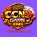 CCN9 Game casino-style logo featuring golden 3D text, roulette wheel, playing cards, dice, poker chips, gold coins, and a slot machine with 777, on a dark glowing background