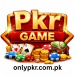 Logo of Pkr Game featuring colorful poker chips, playing cards, and gold coins on a dark background, representing a casino-style mobile gaming app.