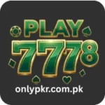 Play7778 Game logo with green and gold design, featuring 7778 numbers and card symbols, representing a mobile casino and slot game."