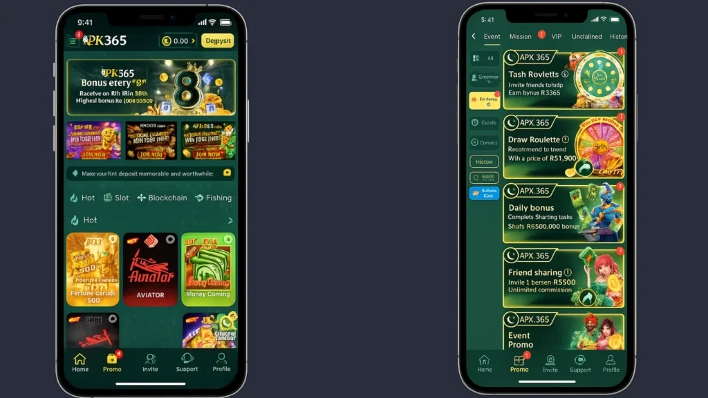 PK365 game banner in screen