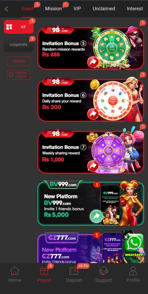 E98 Game show offers